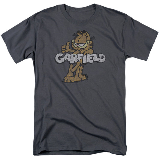 Garfield Retro Garf Mens T Shirt Charcoal Officially Licensed