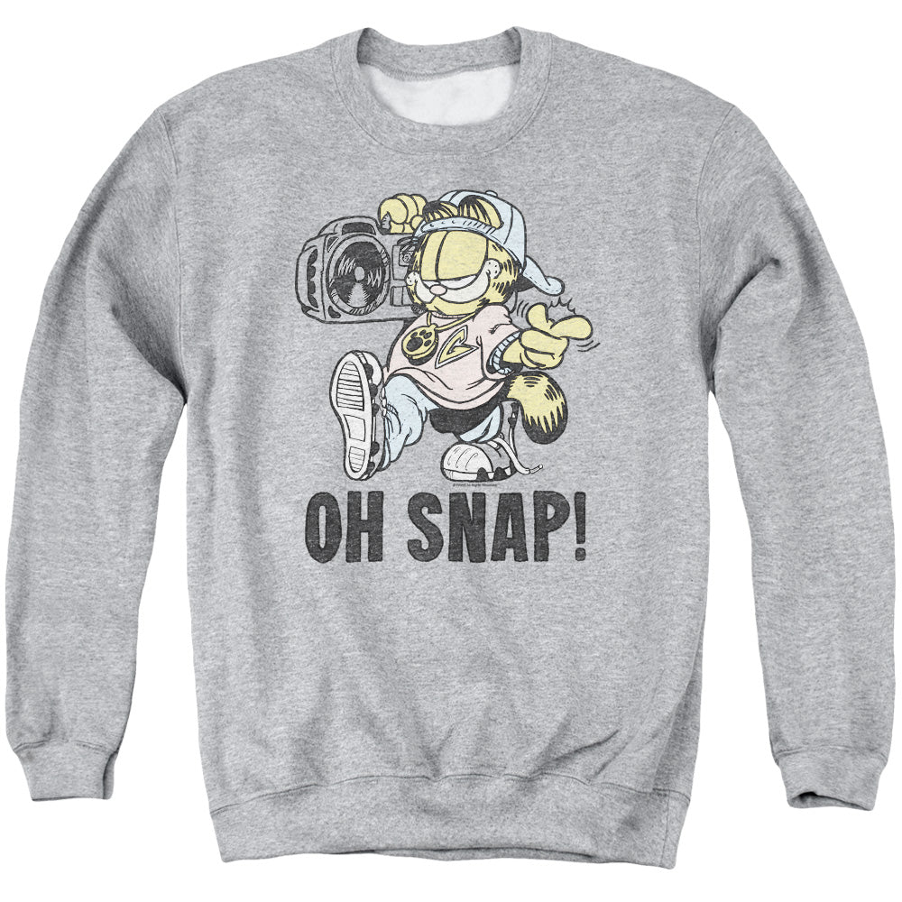 Garfield Oh Snap Mens Crewneck Sweatshirt Athletic Heather