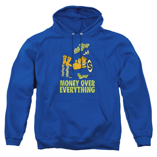 Garfield Money Is Everything Mens Hoodie Royal Officially Licensed