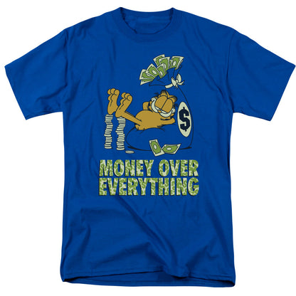 Garfield Money Is Everything Mens T Shirt Royal Blue Officially Licensed