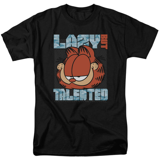Garfield Lazy But Talented Mens T Shirt Black Officially Licensed