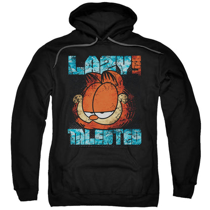 Garfield Lazy But Talented Distressed Mens Hoodie Black