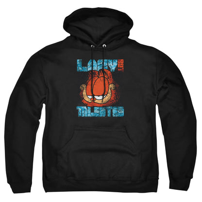 Garfield Lazy But Talented Distressed Mens Hoodie Black