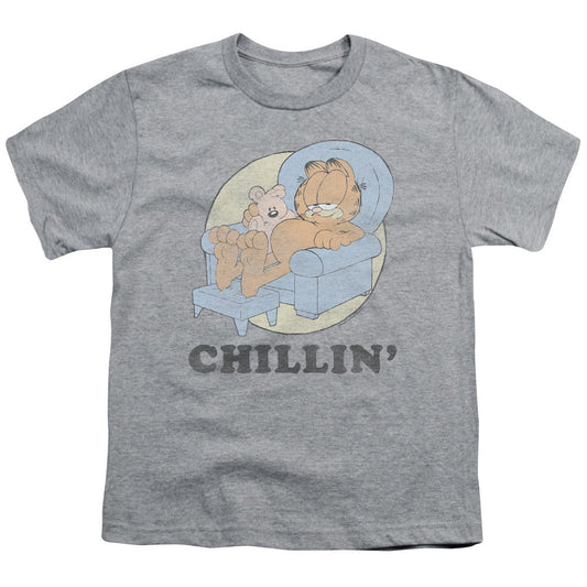 Garfield Chillin Kids Youth T Shirt Athletic Heather