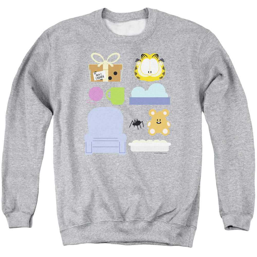 Garfield Gift Set Mens Crewneck Sweatshirt Athletic Heather