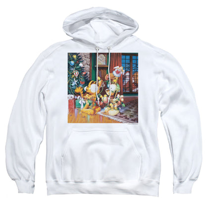 Garfield Odie Tree Mens Hoodie White