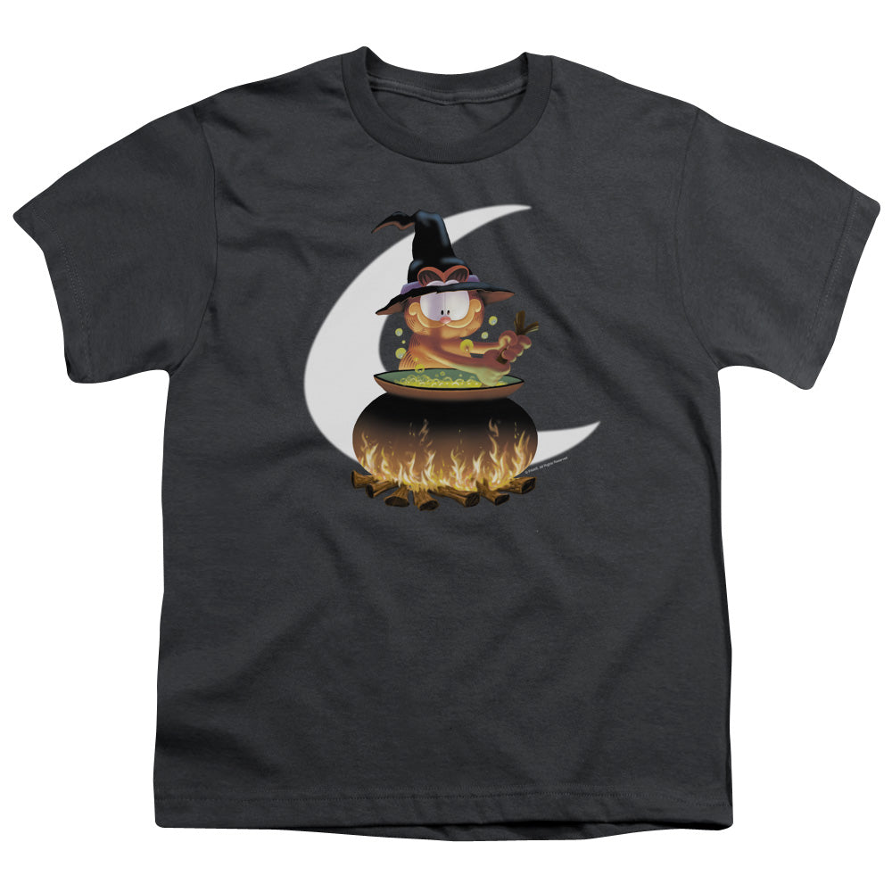 Garfield Stir the Pot Kids Youth T Shirt Charcoal