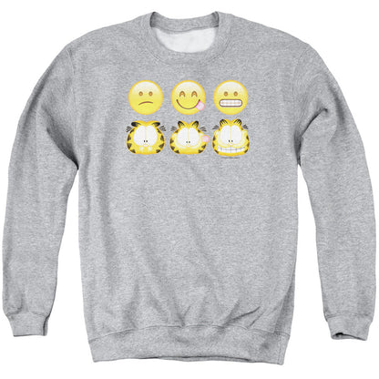Garfield Emojis Mens Crewneck Sweatshirt Athletic Heather