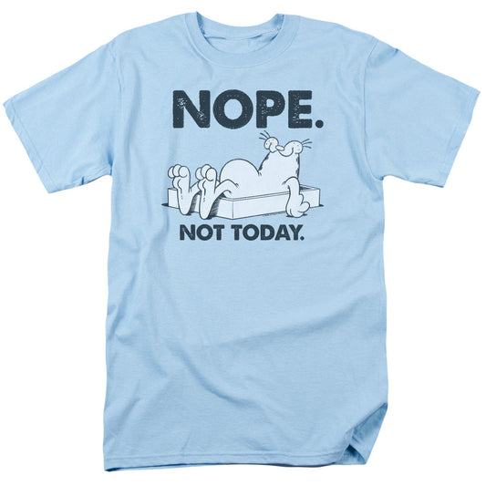 Garfield Nope Mens T Shirt Light Blue Officially Licensed
