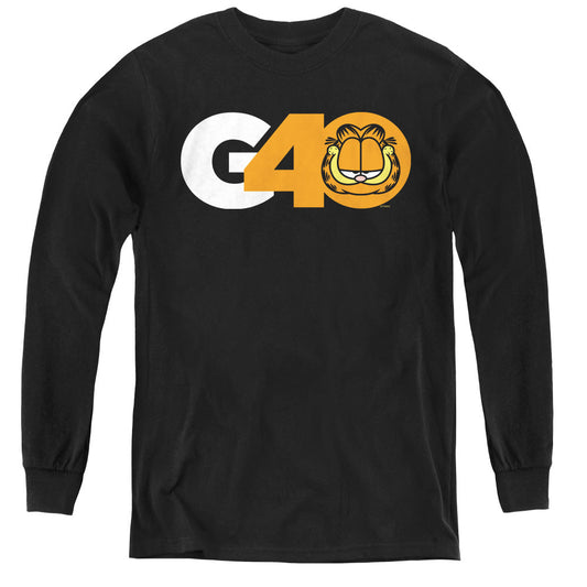 Garfield G40 Long Sleeve Kids Youth T Shirt Black