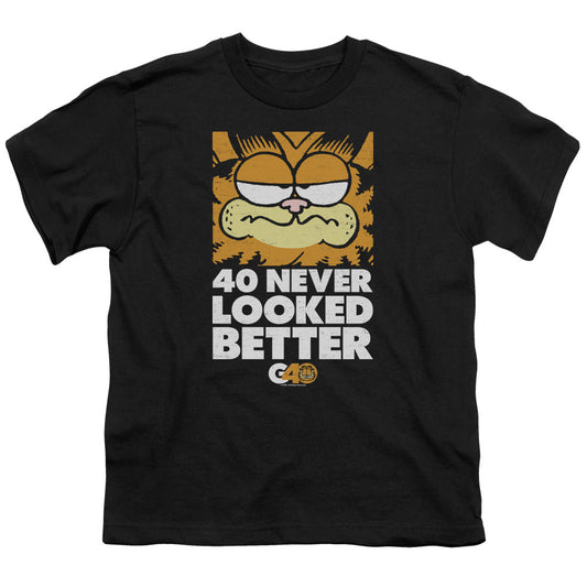 Garfield 40 Looks Kids Youth T Shirt Black