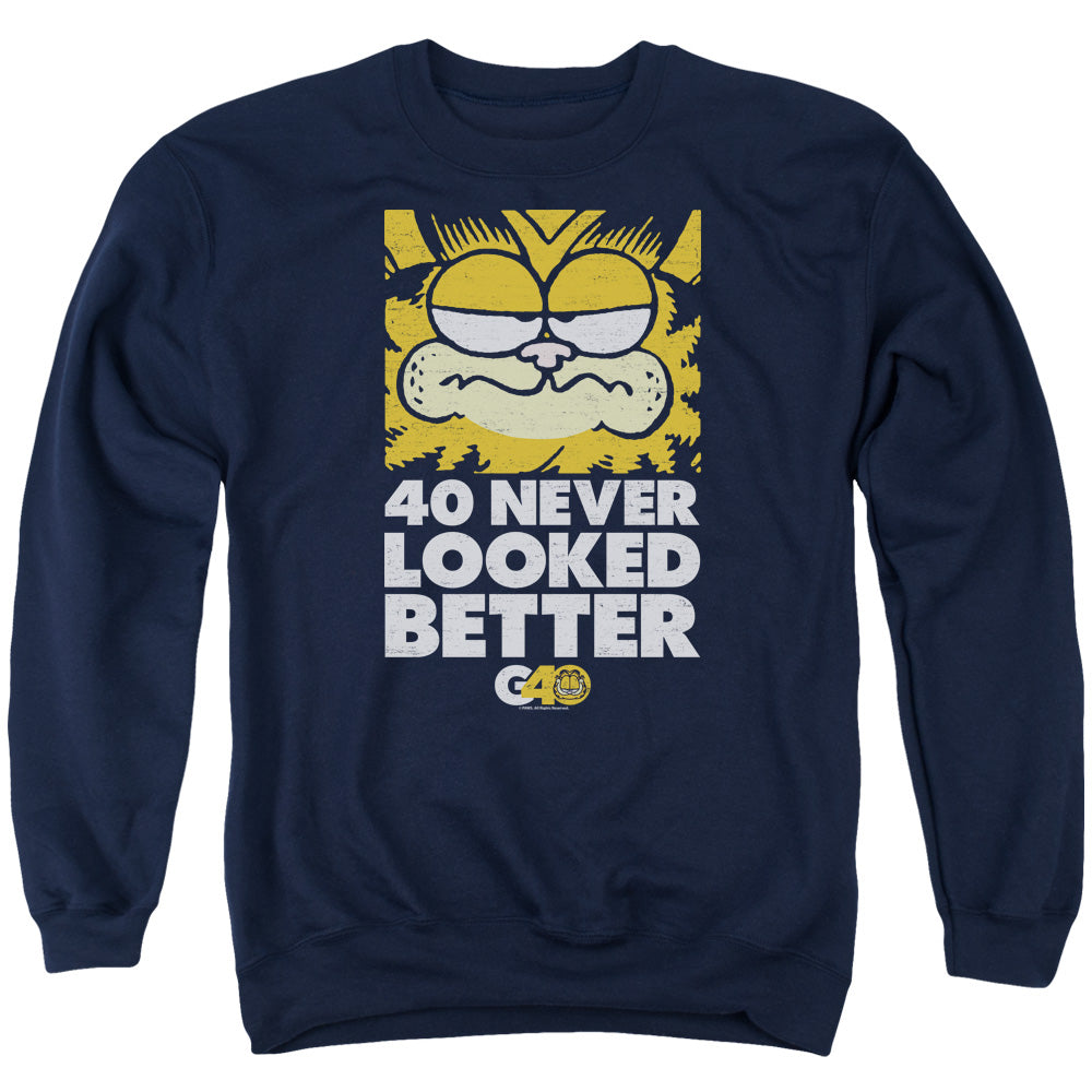 Garfield 40 Looks Mens Crewneck Sweatshirt Navy