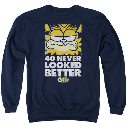Garfield 40 Looks Mens Crewneck Sweatshirt Navy