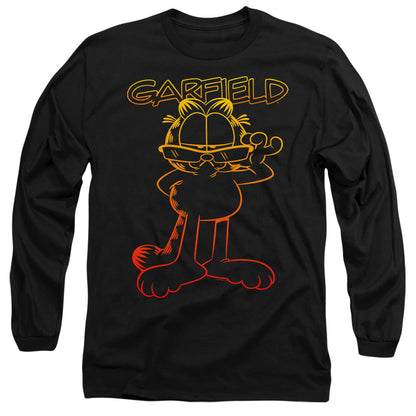 Garfield Hotshot Garfield Mens Long Sleeve Shirt Black Officially Licensed
