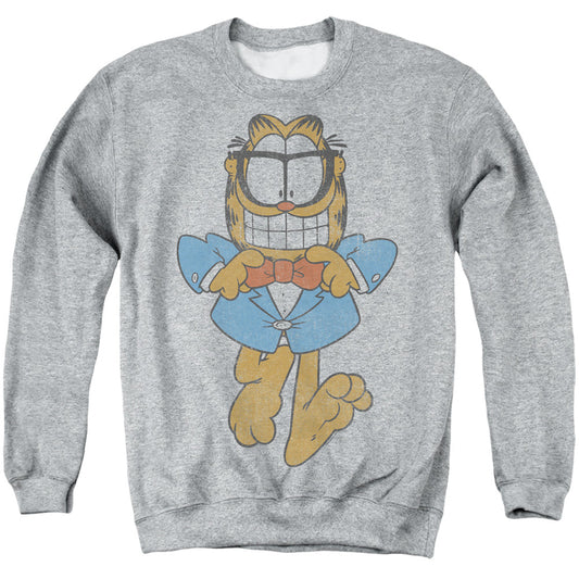 Garfield Dapper Cat Mens Crewneck Sweatshirt Athletic Heather Officially Licensed