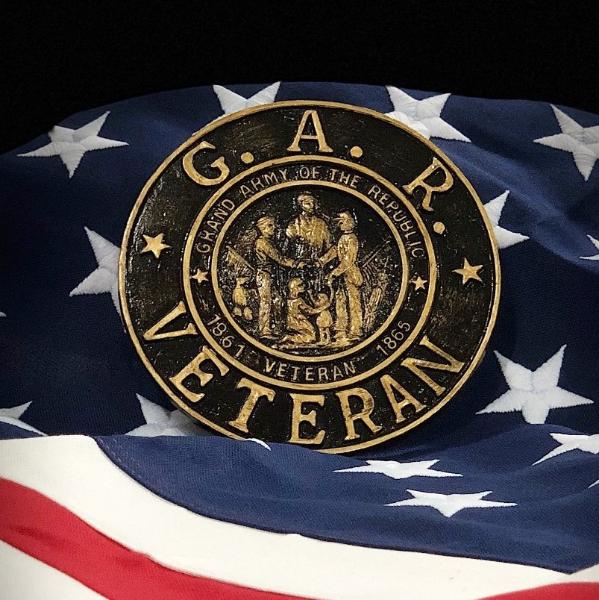 GAR Veteran Grave Marker & Flag Holder with Aluminum Ground Spike