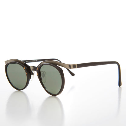 Unique Round Edgy Floating Rim Sunglass - Gavi