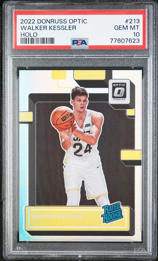 Graded 2022 Panini Donruss Optic Walker Kessler #213 Holo Rookie RC Basketball Card PSA 10 Gem Mint