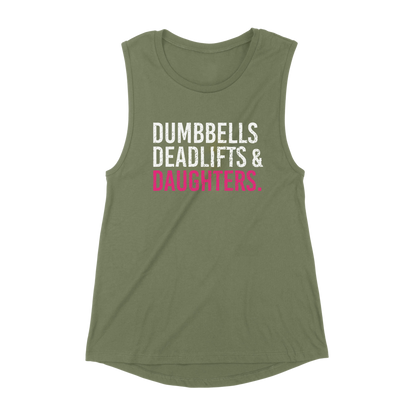 Dumbbells Deadlifts & Daughters Tank (Girl Mom)