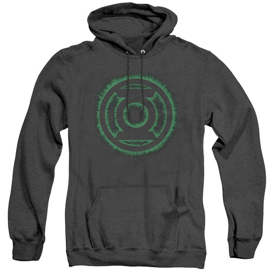 Green Lantern Green Flame Logo Mens Heather Hoodie Black Officially Licensed