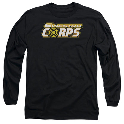 Green Lantern Sinestro Corps Logo Mens Long Sleeve Shirt Black Officially Licensed