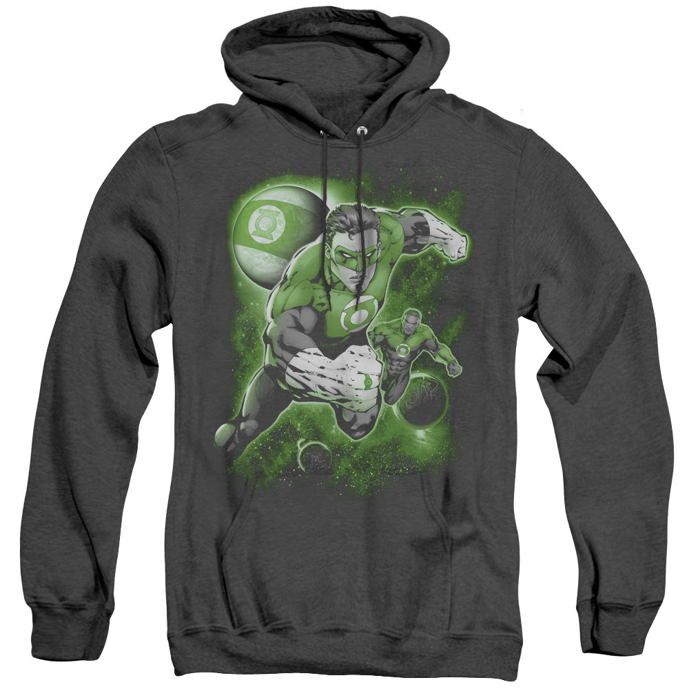 Green Lantern Lantern Planet Heather Mens Hoodie Black Officially Licensed