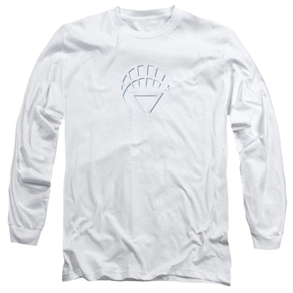 Green Lantern White Lantern Logo Mens Long Sleeve Shirt White Officially Licensed