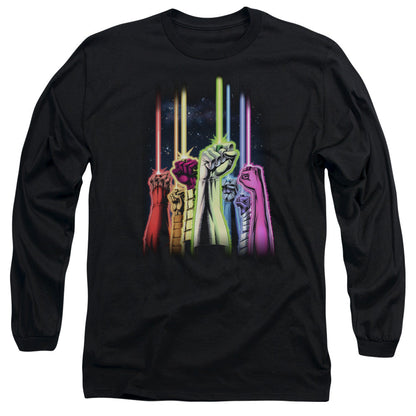 Green Lantern Rainbow Corps Mens Long Sleeve Shirt Black Officially Licensed