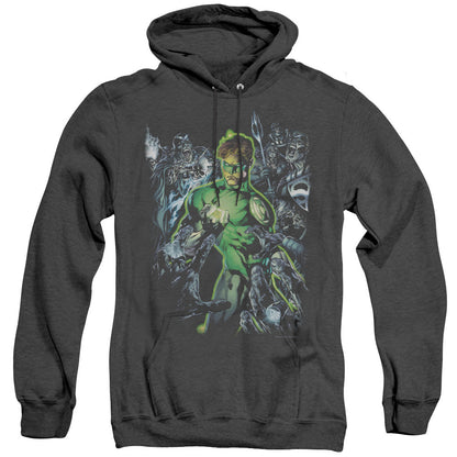 Green Lantern Surrounded By Death Mens Heather Hoodie Black Officially Licensed