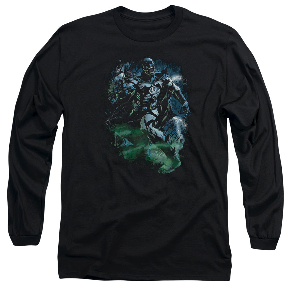 Green Lantern Black Lantern Batman Mens Long Sleeve Shirt Black Officially Licensed