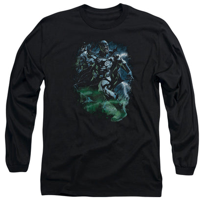 Green Lantern Black Lantern Batman Mens Long Sleeve Shirt Black Officially Licensed