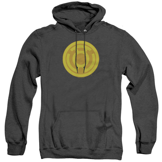 Green Lantern Yellow Symbol Heather Mens Hoodie Black Officially Licensed