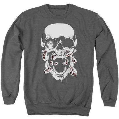 Green Lantern Black Lantern Skull Mens Crewneck Sweatshirt Charcoal