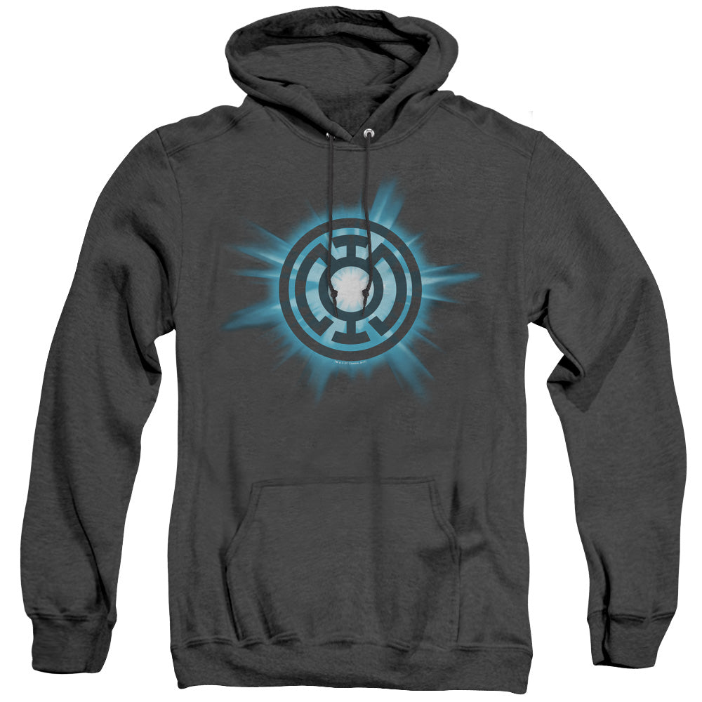 Green Lantern Blue Glow Heather Mens Hoodie Black Officially Licensed