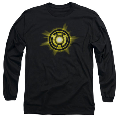 Green Lantern Yellow Glow Mens Long Sleeve Shirt Black Officially Licensed