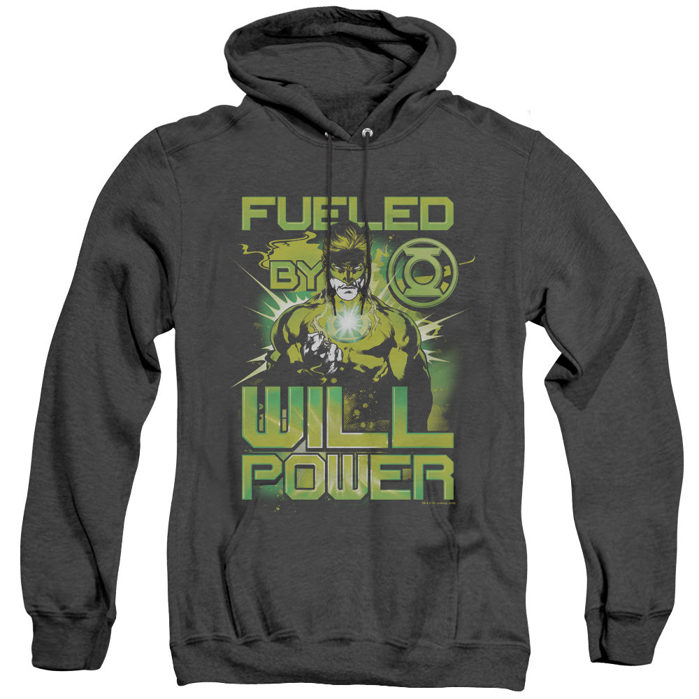 Green Lantern Fueled Mens Heather Hoodie Black Officially Licensed