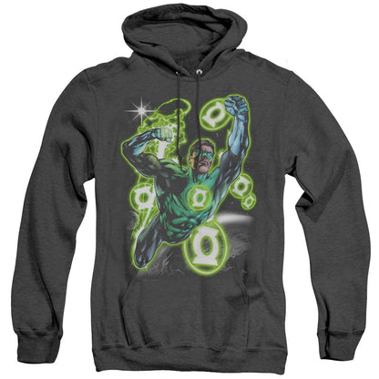 Green Lantern Earth Sector Mens Heather Hoodie Black Officially Licensed