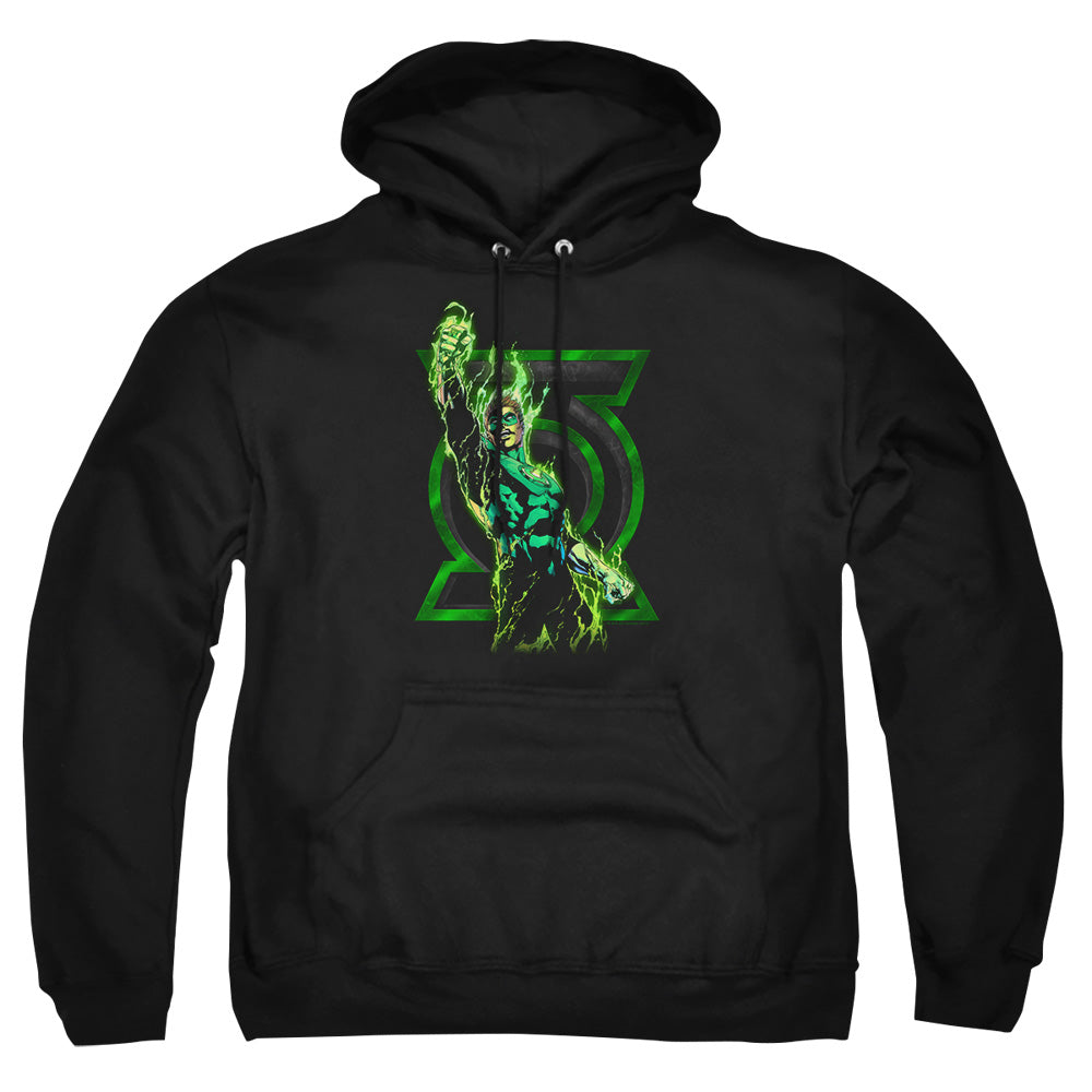 Green Lantern Fully Charged Mens Hoodie Black Officially Licensed