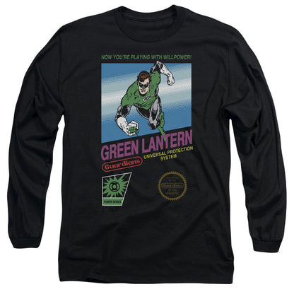 Green Lantern Box Art Mens Long Sleeve Shirt Black Officially Licensed