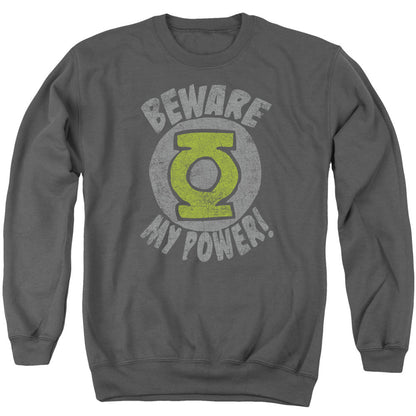 Green Lantern Beware Mens Crewneck Sweatshirt Charcoal