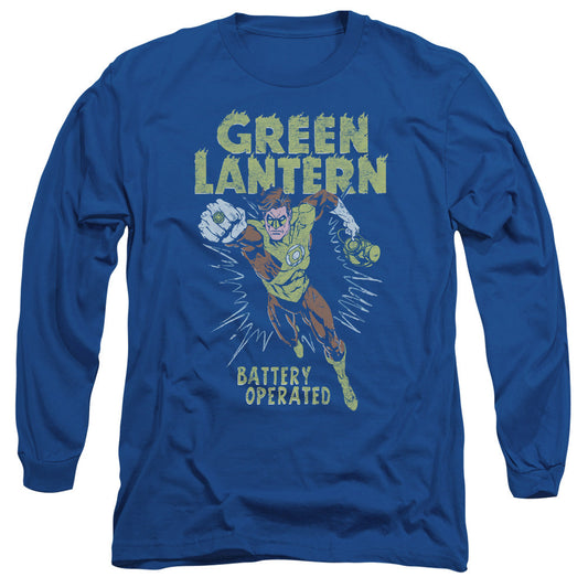 Green Lantern Fully Charged Mens Long Sleeve Shirt Royal Blue Officially Licensed