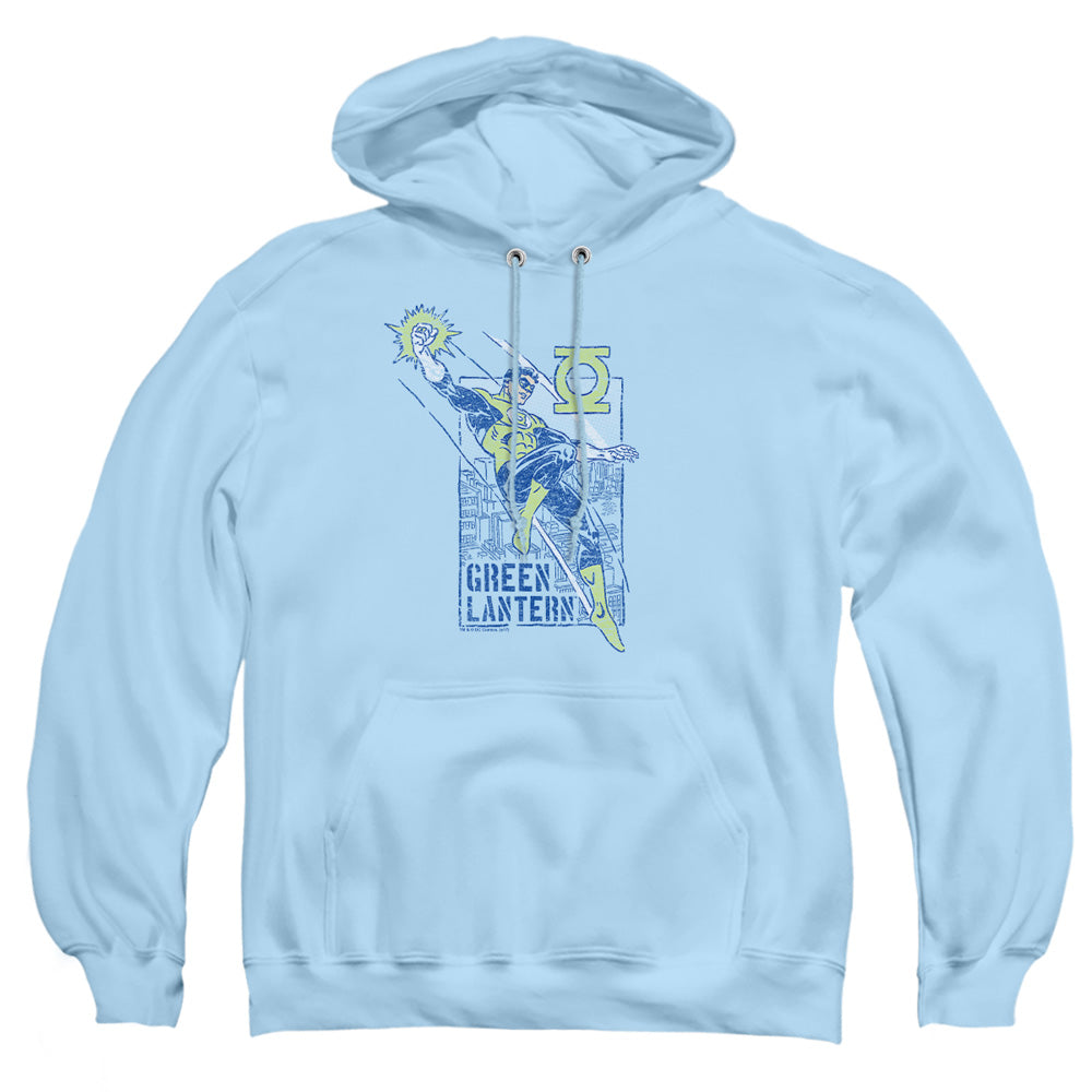 Green Lantern City Watch Mens Hoodie Light Blue Officially Licensed