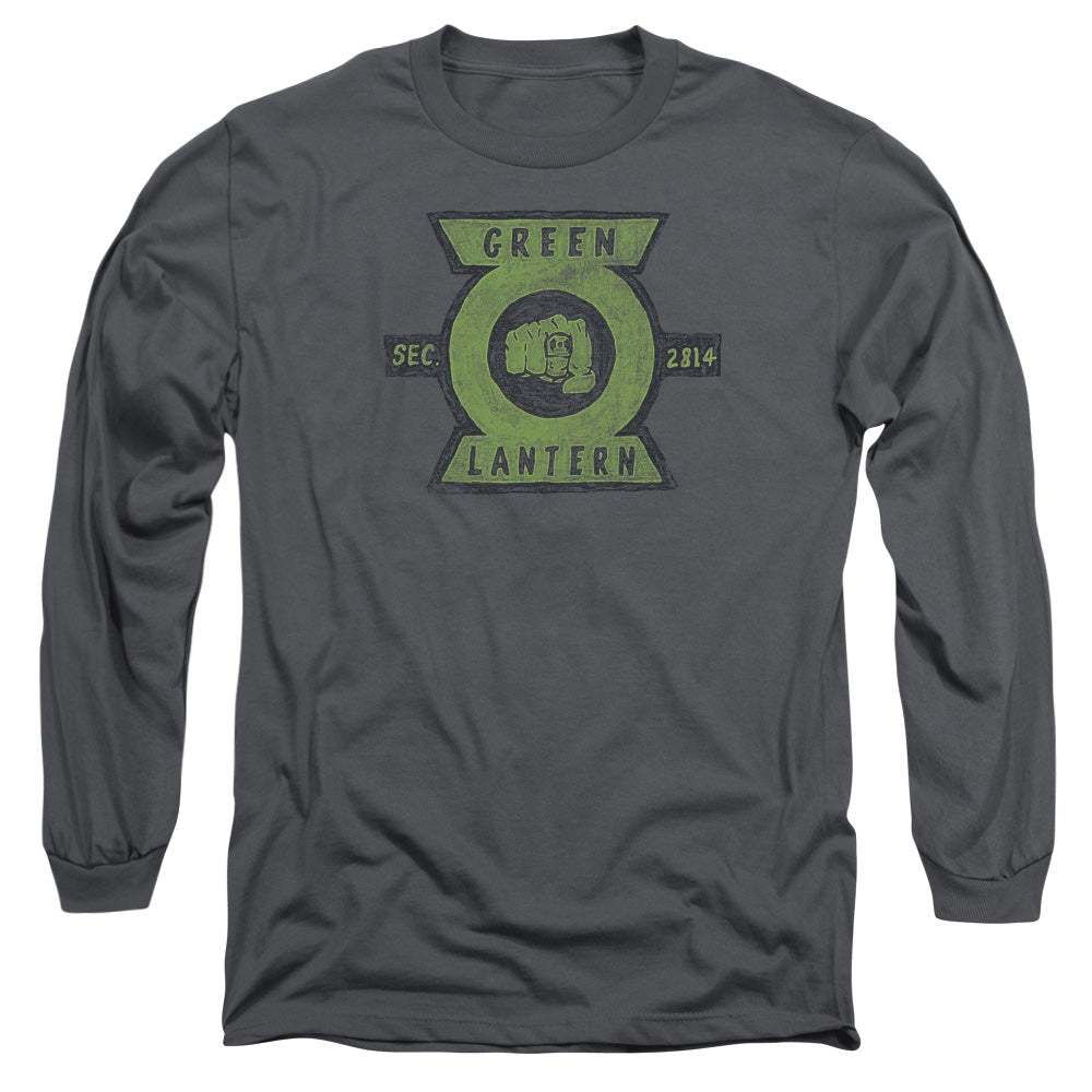 Green Lantern Section Mens Long Sleeve Shirt Charcoal Officially Licensed