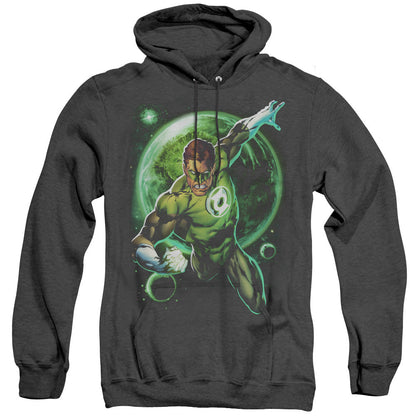 Green Lantern Galaxy Glow Mens Heather Hoodie Black Officially Licensed