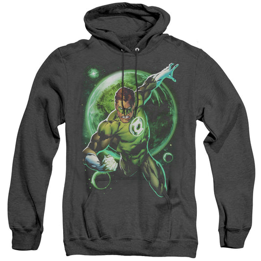 Green Lantern Galaxy Glow Mens Heather Hoodie Black Officially Licensed