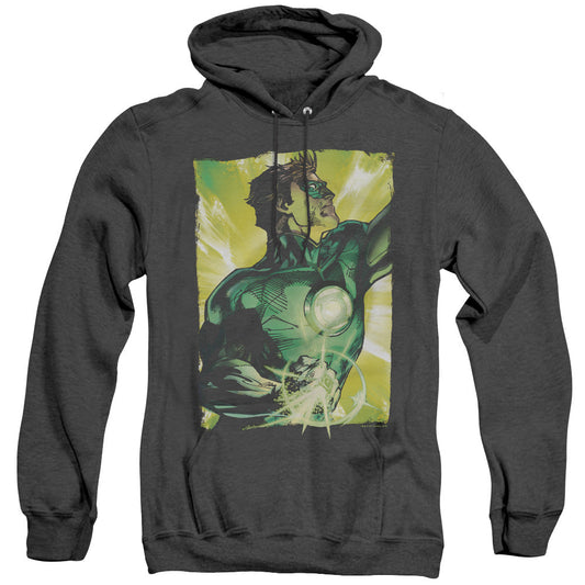 Green Lantern Up Up Heather Mens Hoodie Black Officially Licensed