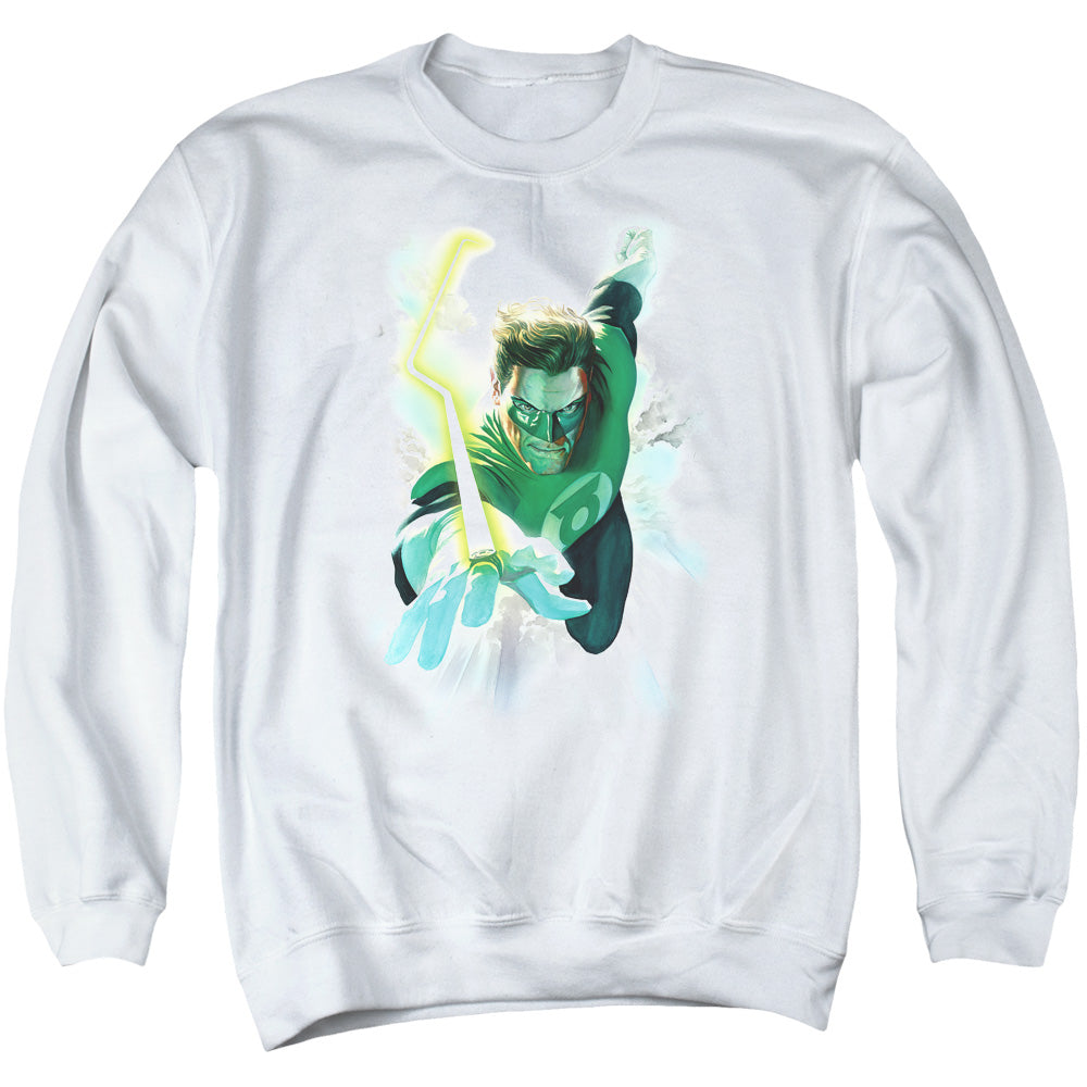 Green Lantern Clouds Mens Crewneck Sweatshirt White Officially Licensed