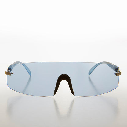 Rimless Shield Wrap Around Sunglass - Glitch