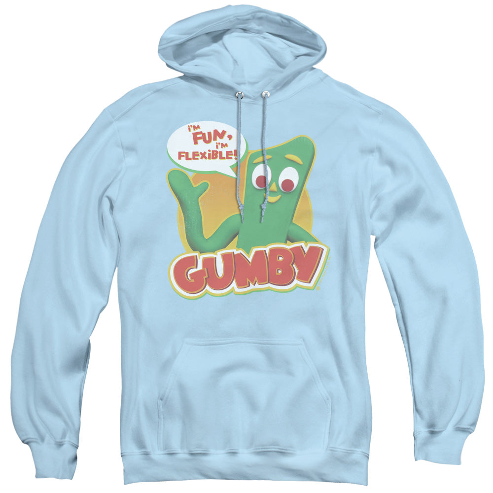 Gumby Fun & Flexible Mens Hoodie Light Blue