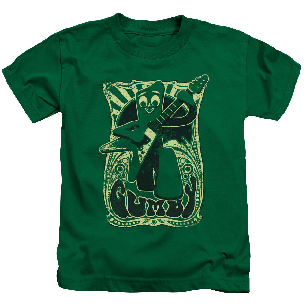 Gumby Vintage Rock Poster Juvenile Kids Youth T Shirt Kelly Green